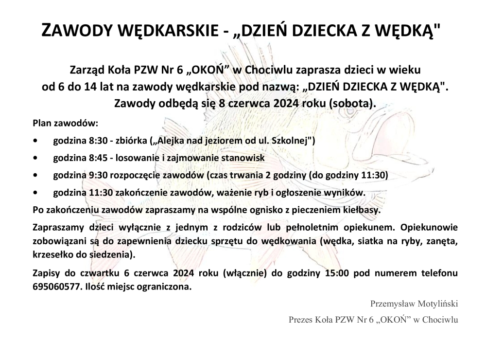 "Dzień Dziecka z wędką" - zapraszamy na zawody wedkarskie